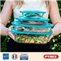Pyrex Cook & Store - Lot de 3 Boîtes de Conservation Rondes avec Couvercles - 0,35L, 1,1L, 2,3L - Verre Borosilicate - Larges Po