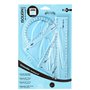 JPC 900018 - set de traçage ISOLIGN plastique incassable - règle 20 cm - 2 équerres et rapporteur