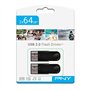 PNY – Pack de 2 Clés USB 2.0 Attaché 4 – 64 Go – Noir