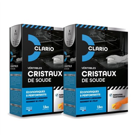 Cristaux de Soude Lot de 2 X 1.5 Kgs – Véritables Cristaux pour une Dissolution Instantanée même dans l’Eau Froide – Idéal pour