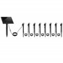Lot de 8 Spots Solaires LED Blanc Chaud avec Panneau Solaire déporté MINI ROUNDY - A piquer au sol ou à fixer au mur