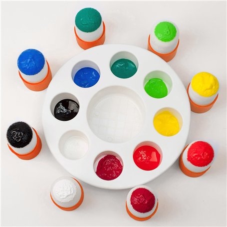 CLEOPATRE – Palette Peinture + 8 Pinceaux Tampons Mousse