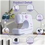 Todeco Machine à coudre portable avec tiroir, Machine à Coudre Débutant avec 12 programmes de couture, avec Kit Couture et pédal