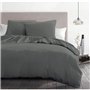 Parure de couette 3 pieces - HOME LINGE PASSION - HP72075 - Microfibre 82 g - 240 x 260 cm - Gris anthracite