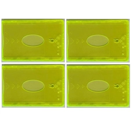 CANOCEA Lot de 4 Etuis Porte Carte Rigide Jaune Transparent