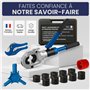 Pince à sertir multicouche & cuivre 10 mâchoires TH+V – Kit complet avec coupe-tube multicouche, calibreur, ébavureur cuivre – C