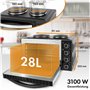 Bomann® mini-four avec plaques de cuisson et tournebroche | cuisiner et cuire en même temps | mini-four 28L chaleur tournante ha