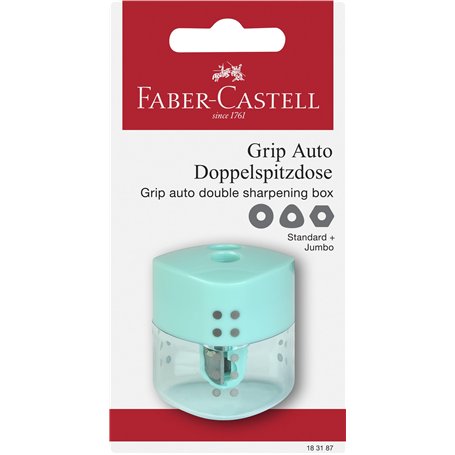Faber-Castell 183187 - Blister Taille-crayon double grip - Vert pastel