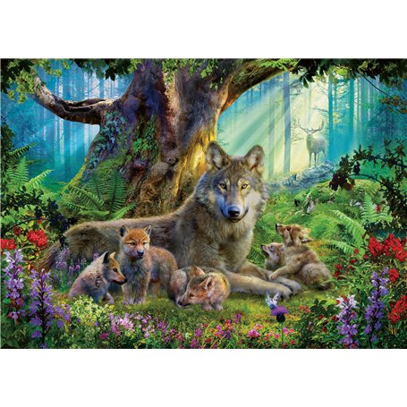 Ravensburger - Puzzle Adulte - Puzzle 1000 pièces - Famille de loups dans la forêt - Adultes et enfants à partir de 14 ans - Puz
