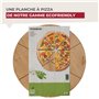 Fackelmann 31119 Planche à pizza avec rainures de coupe, Planche à découper la pizza, Planche en bois de bambou, tarte flambée, 
