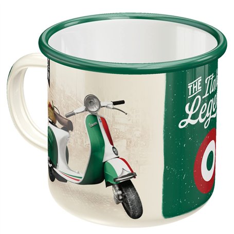 Nostalgic-Art Tasse rétro émaillée Vespa - Italian Legend - Idée cadeau pour les fans de scooter