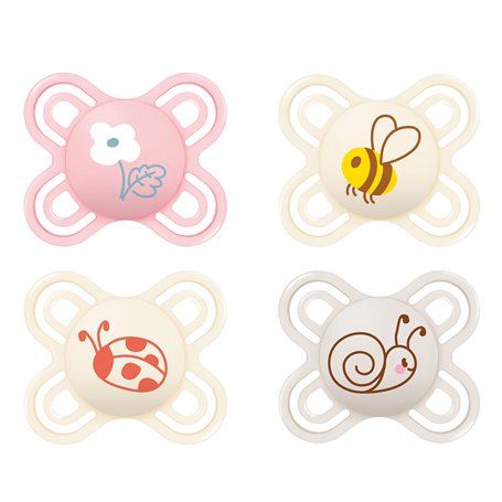 MAM Perfect Start - Lot de 4 tétines pour bébé de 0 à 2 mois - En silicone SkinSoft - 94% d'acceptation - Prévient les mauvais a