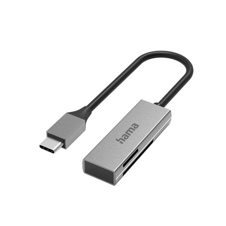 Hama Lecteur de Cartes Ultra-Rapide – USB-A & USB-C – SD/Micro SD – Design Aluminium – Garantie 30 Ans – Gris élégant
