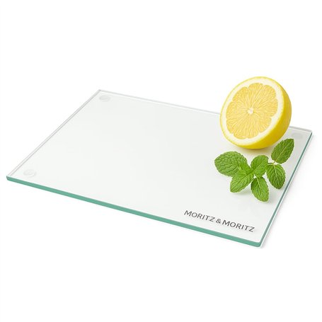 Moritz & Moritz Planche à découper en verre 40 x 30 cm – Planche à découper en verre de sécurité anti-rayures et hygiénique – Pl