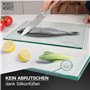 Moritz & Moritz Planche à découper en verre 40 x 30 cm – Planche à découper en verre de sécurité anti-rayures et hygiénique – Pl