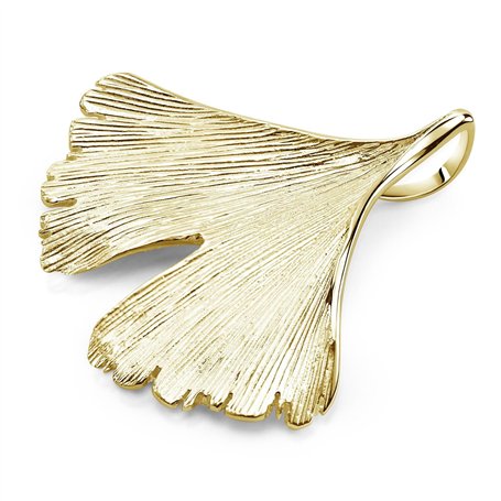 Materia Pendentif feuille de Gingko pour femme en argent 925 et or rose avec chaîne au choix