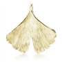 Materia Pendentif feuille de Gingko pour femme en argent 925 et or rose avec chaîne au choix, Argent sterling