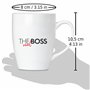 BRUBAKER Tasses à Café The Boss & The Real Boss avec Carte de Vœux - Couple de Tasses à Café noir et Blanc - 300 ml Tasses lutin