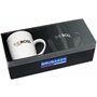 BRUBAKER Tasses à Café The Boss & The Real Boss avec Carte de Vœux - Couple de Tasses à Café noir et Blanc - 300 ml Tasses lutin