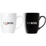 BRUBAKER Tasses à Café The Boss & The Real Boss avec Carte de Vœux - Couple de Tasses à Café noir et Blanc - 300 ml Tasses lutin
