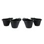 BURI Lot de 4 pots de fleurs ronds pour gouttières avec support - Tuyau de descente - Pot de fleurs noir - 4 pièces