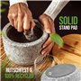NATURSCHMIED Mortier avec pilon et couvercle – Fermeture AirProof 2.0 + tampon SolidStand | 750 ml – Mortier en granit gris clai