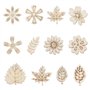 EMSea Lot de 200 découpes en bois pour bricolage - Copeaux de bois décoratifs - Feuilles de bois - Décoration d'art en bois pour