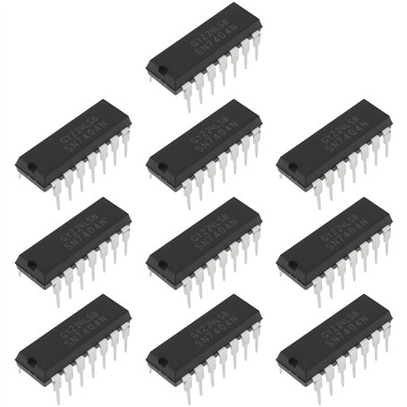 EMSea Lot de 10 Puces de Porte Logique 6 Canaux SN7404N Onduleur Hexad¨¦cimal PDIP-14 pour Applications de Traitement de Signal