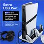 Mcbazel Support de Refroidissement et Station de Charge pour Console PS5/PS5 Slim/PS5 Pro avec Ventilateurs à Vitesses Multiples