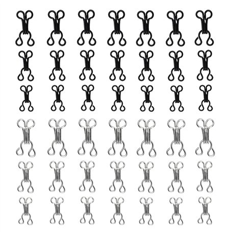eMagTech 120pcs Crochets à Coudre et Fermeture des Yeux Couture Bricolage Accessoires d'artisanat pour Soutien-Gorge Vêtements V