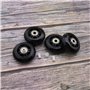 Lot de 8 roues de roller en polyuréthane de 70 mm de dureté 82 A - Noir - Avec roulements ABEC-7