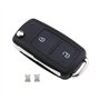 ECSiNG Coque de rechange pliable à 2 boutons pour clé de voiture compatible avec VW Amarok 2012-2020 Transporter 2011-2019 avec