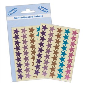 Stephens Étiquettes autocollantes en forme d'étoiles de couleurs assorties