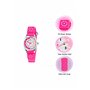 Tikkers pour Fille Montre à Quartz avec Cadran Blanc Affichage analogique et Rose foncé en Tissu et Toile Sangle Tk0119