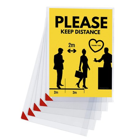 Tarifold FR 194779- Pack 5 Pochettes plastique A4 Adhésive Autocollante d’Affichage