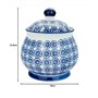 Nicola Spring Sucrier à motifs avec couvercle - Bleu marine - Lot de 1 - Pot à sucre en porcelaine imprimé à la main, pot à sel 