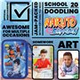 Naruto Trousse Scolaire Trousse Double Compartiment avec Fournitures Scolaires Stylo Crayons de Couleur Carnet Coloriage Idée Ca