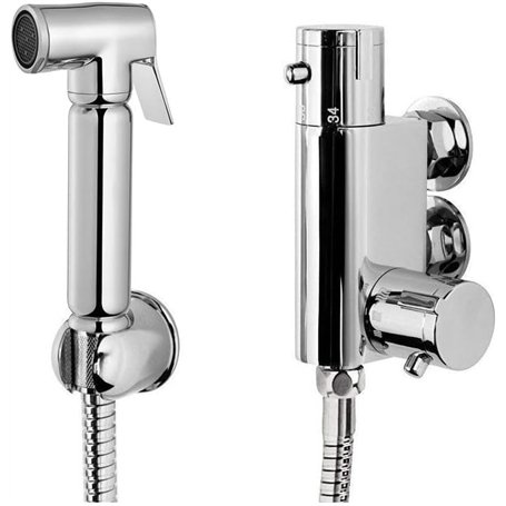 Xcel Home Kit de douche thermostatique en laiton chromé pour toilettes - Kit de pulvérisation pour bidet - Solution hygiénique e