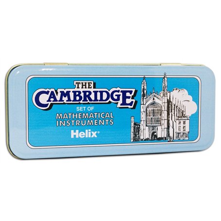 Helix Cambridge Ensemble pour mathématiques / géométrie Règle équerre rapporteur dans boîte en métal