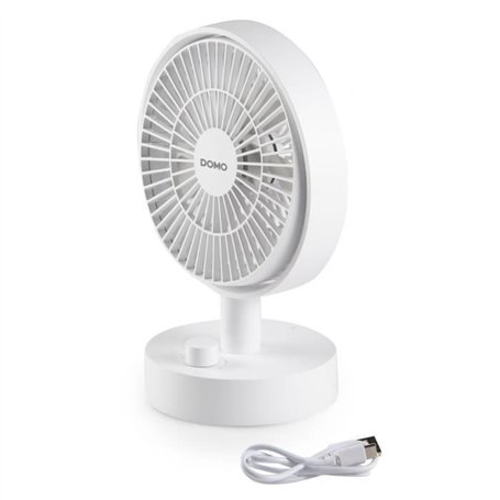 Ventilateur de table - DOMO - Li-ion batt. 5V - Rechargeable USB - Diametre 15 cm - 10 vitesses