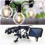 5 m 10 ampoules à filament clair Edison IP44 avec panneau solaire / 4 modes d'éclairage va