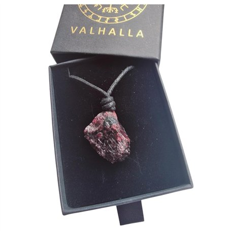 VALHALLA Collier grenat pierre naturelle pendentif universel pour homme et femme