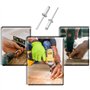 Lot de 60 rivets aveugles en acier inoxydable - 4,8 mm x 20 mm - Rivets aveugles robustes pour métal, plastique, bois - Rivets e