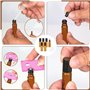 GQunit Lot de 6 bouteilles en verre ambré avec 6 pipettes pour huiles essentielles - 5 ml - Rechargeable - Pour aromathérapie