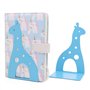 Serre-livres en métal antidérapant en forme de girafe bleu