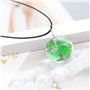 Belle pressé séché trèfle à quatre feuilles pendentif en verre transparent collier boule ronde pour fille femmes fête des mères 