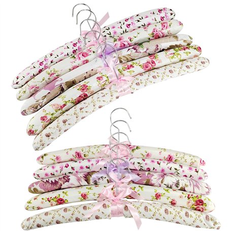 Cintres 10 Morceaux de Livraison Florale rembourrés de Coton Cintres Souple en Tissu Hanger-aléatoire