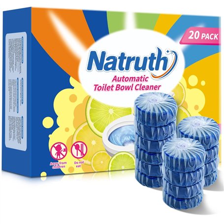 NATRUTH Lot de 20 pastilles de nettoyage pour réservoir de chasse d'eau - Pour une fraîcheur hygiénique et une protection contre