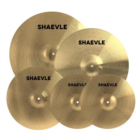 Shaevle Golden Cymbales Lot de 5 cymbales en alliage 35