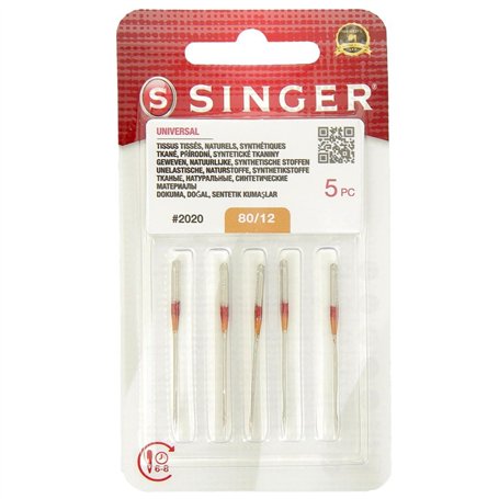 Singer 5 aiguilles pour machine à coudre 2020 (80/12) – Utilisables